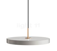 Umage Asteria Plus, lámpara de suspensión LED, blanco niebla/cover latón