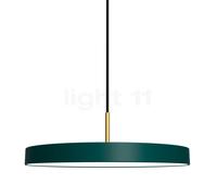 Umage Asteria Plus, lámpara de suspensión LED, verde oscuro/cubierta latón
