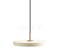 Umage Asteria Plus Mini, lámpara de suspensión LED, blanco perla/cubierta latón