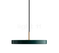 Umage Asteria Plus Mini, lámpara de suspensión LED, verde oscuro/cubierta latón