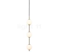Umage Audrey, lámpara de suspensión LED 3 focos, latón/vidrio opalino