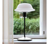 UMAGE Butler lámpara de mesa pantalla de cristal, base negra
