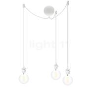 Umage Cannonball, lámpara de suspensión de 3 focos, blanco - con globe bombilla