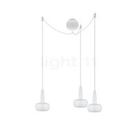 Umage Clava Cannonball, lámpara de suspensión 3 focos, blanco, cable blanco