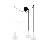 Umage Clava Cannonball, lámpara de suspensión 3 focos, blanco, cable negro