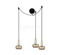 Umage Clava Cannonball, lámpara de suspensión 3 focos, latón - cable negro