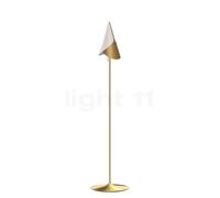 Umage Cornet Santé, Lámpara de pie, pantalla blanco/latón/pie latón cepillado