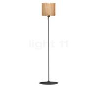Umage Komorebi Santé, lámpara de pie, pantalla roble natural/pie negro - 30 cm - circular