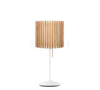 Umage Komorebi Santé, lámpara de sobremesa, pantalla roble natural/base blanca - ø29,4 cm