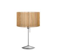 Umage Komorebi Santé, lámpara de sobremesa, pantalla roble natural/pie acero - 45 cm - circular