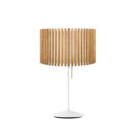 Umage Komorebi Santé, lámpara de sobremesa, pantalla roble natural/pie blanco - 45 cm - circular