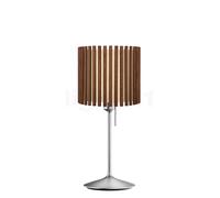 Umage Komorebi Santé, lámpara de sobremesa, pantalla roble oscuro/base acero - ø29,4 cm