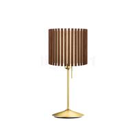 Umage Komorebi Santé, lámpara de sobremesa, pantalla roble oscuro/base de latón - ø29,4 cm