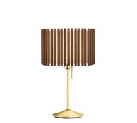 Umage Komorebi Santé, lámpara de sobremesa, pantalla roble oscuro/pie latón - 42 cm - anguloso