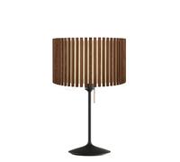 Umage Komorebi Santé, lámpara de sobremesa, pantalla roble oscuro/pie negro - 45 cm - circular