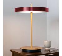 UMAGE Lámpara de mesa LED Asteria Table, USB, rojo rubí/latón EC:EPREL:891851