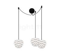 Umage Silvia mini Cannonball, lámpara de suspensión 3 focos, blanco, cable negro