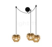 Umage Silvia mini Cannonball, lámpara de suspensión 3 focos, latón - cable negro