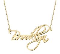 UMAGICBOX Collar con nombre personalizado, elige entre 14 estilos de fuente, colgante personalizable chapado en oro de 18 quilates, regalo ideal para cumpleaños, día de San Valentín, día de la madre