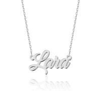 UMAGICBOX Collar de Plata Personalizado con Nombre Lara - Colgante de Acero Inoxidable Grabado a Medida para Mujeres - Regalo para Cumpleaños, Aniversarios, Graduaciones y Día de San Valentín