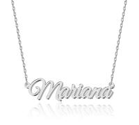 UMAGICBOX Collar de Plata Personalizado con Nombre Mariana - Colgante de Acero Inoxidable Grabado a Medida para Mujeres - Regalo para Cumpleaños, Aniversarios, Graduaciones y Día de San Valentín
