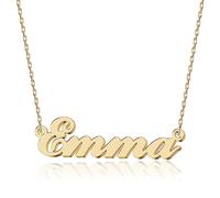 UMAGICBOX Collar Personalizado con Nombre - En Acero Inoxidable 316, Bañado en Oro de 18K, Artesanal, 14 Estilos de Letras y 4 Colores a Elegir - Envase Elegante, 15.75 inches, Acero inoxidable, No es