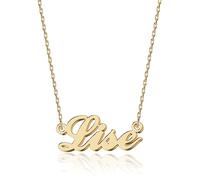 UMAGICBOX Collar Personalizado con Nombre - En Acero Inoxidable 316, Bañado en Oro de 18K, Artesanal, 14 Estilos de Letras y 4 Colores a Elegir - Envase Elegante, Chapado en oro, No es una piedra