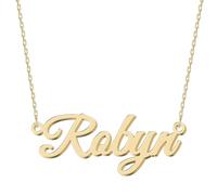 UMAGICBOX Exquisito collar con nombre personalizado, elige entre 14 estilos de fuente, colgante personalizable de acero inoxidable chapado en oro de 18 quilates y plata de ley, regalo único para ella