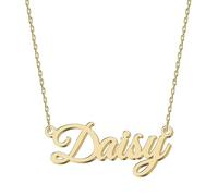 UMAGICBOX Exquisito collar con nombre personalizado, elige entre 14 estilos de fuente, colgante personalizable de acero inoxidable chapado en oro de 18 quilates y plata de ley, regalo único para ella