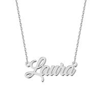 UMAGICBOX Exquisito collar con nombre personalizado, elige entre 14 estilos de fuente, colgante personalizable de acero inoxidable chapado en oro de 18 quilates y plata de ley, regalo único para ella