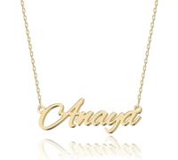 UMAGICBOX Exquisito collar con nombre personalizado, elige entre 14 estilos de fuente, colgante personalizable de acero inoxidable chapado en oro de 18 quilates y plata de ley, regalo único para ella