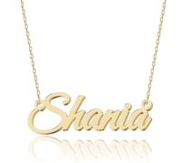 UMAGICBOX Exquisito collar con nombre personalizado, elige entre 14 estilos de fuente, colgante personalizable de acero inoxidable chapado en oro de 18 quilates y plata de ley, regalo único para ella
