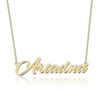 UMAGICBOX Personalized 18K Gold Name Necklace Ariadna - Customizable Engraved Stainless Steel Pendant for Women - Unique Gift for Birthdays, Anniversaries, Graduations, and Valentine's Day