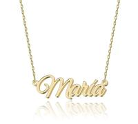 UMAGICBOX Personalized 18K Gold Name Necklace María - Customizable Engraved Stainless Steel Pendant for Women - Unique Gift for Birthdays, Anniversaries, Graduations, and Valentine's Day