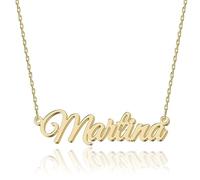 UMAGICBOX Personalized 18K Gold Name Necklace Martina - Customizable Engraved Stainless Steel Pendant for Women - Unique Gift for Birthdays, Anniversaries, Graduations, and Valentine's Day