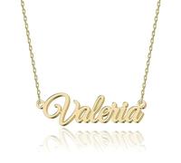 UMAGICBOX Personalized 18K Gold Name Necklace Valeria - Customizable Engraved Stainless Steel Pendant for Women - Unique Gift for Birthdays, Anniversaries, Graduations, and Valentine's Day