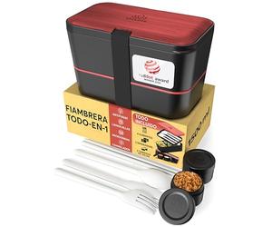 Umami Bento Lunch Box Fiambrera, Negro Madera de Rosa, 1500 ml