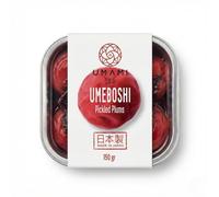 Umami Ciruelas Umeboshi Enteras 150g - Fermentadas con Hojas de Shiso - Sabor Ácido y Salado - Superalimento Alcalinizante para Macrobiótica y Digestión
