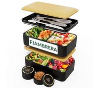 Umami Fiambrera Para Comida De Trabajo, Bento Lunch Box Japonés, Con 4 Compartimentos, Cubiertos, Recipientes Para Salsa, Caja De Almuerzo Sin BPA, Apta Para Microondas, Porta Alimentos 100% Hermética