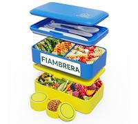 Umami Fiambrera Para Comida De Trabajo, Bento Lunch Box Japonés, Con 4 Compartimentos, Cubiertos, Recipientes Para Salsa, Caja De Almuerzo Sin BPA, Apta Para Microondas, Porta Alimentos 100% Hermética