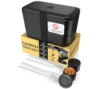 Umami Fiambrera Para Comida De Trabajo, Bento Lunch Box, Apilable, Con 4 Compartimentos, Cubiertos, Botes Para Salsa, Caja De Almuerzo, Apta Para Microondas, Porta Alimentos 100% Hermética