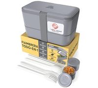 Umami Fiambrera Para Comida De Trabajo, Bento Lunch Box, Apilable, Con 4 Compartimentos, Cubiertos, Botes Para Salsa, Caja De Almuerzo, Apta Para Microondas, Porta Alimentos 100% Hermética