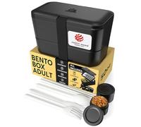 Umami Fiambrera Para Comida De Trabajo, Bento Lunch Box, Apilable, Con 4 Compartimentos, Cubiertos, Botes Para Salsa, Caja De Almuerzo, Apta Para Microondas, Porta Alimentos 100% Hermética