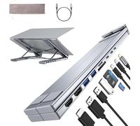 Umaniy M93 Soporte Ordenador Portátil, 9 en 1 Dual Monitor Docking Station USB C Laptop Stand Estación de Acoplamiento USB C Hub HDMI, DisplayPort 4K@60Hz, Dock USBC Soporte PC Compatible con MacBook