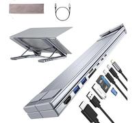 Umaniy Soporte Ordenador Portátil 8 en 1 Docking Station USB C Laptop Stand Estación de Acoplamiento USB C Hub HDMI 4K PD100W Dock USBC Soporte Portatil Adaptador Tipo C Compatible con MacBook Pro/Air