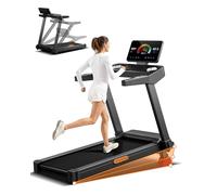 UMAY Cinta de Correr Plegable con Inclinación 16%, 14 KM/H Cinta de Andar con Frecuencia Cardíaca, 3.5HP Caminadora Electrica para Casa con Pantalla LED, Capacidad de 180kg, Emparejado con Ruedas