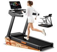 UMAY Cinta de Correr Plegable con Inclinación 16%, 14 KM/H Cinta de Andar con Frecuencia Cardíaca, 3.5HP Caminadora Electrica para Casa con Pantalla LED, Capacidad de 180kg
