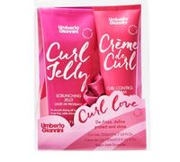 Umberto Giannini Curl Love Gift Set, juego de Navidad de edición limitada para ondas definidas, rebotantes, rizos y bobinas - Curl Jelly (200 ml), crema de rizo (150 ml) y coletero XXL rosa