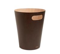 Umbra Woodrow cesto de basura moderno de madera de 7,5 litros o contenedor para basura o reciclaje, ideal para el hogar o la oficina, espresso/natural
