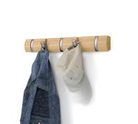 Umbra Flip Perchero de pared con 5 ganchos extraíbles, Madera de fresno, Natural